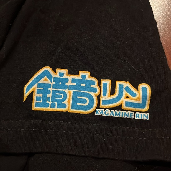 Kagamine Rin Hatsune Miku T-Shirt Graphic Tee Anime Black size LG - Picture 8 of 11
